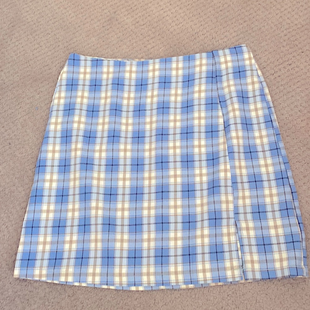 Blue, Yellow/Gold mini skirt
